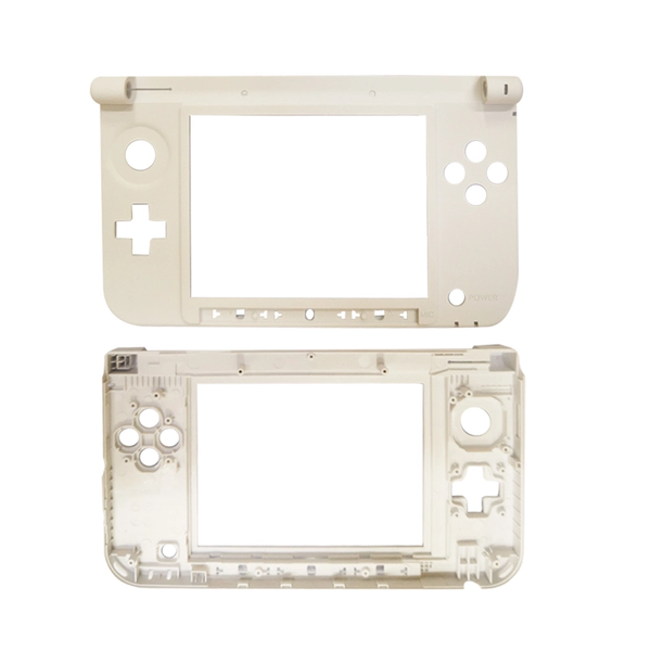 3DS XL vaihtokuoret, alapuoliskon etu- ja takaosa, valkoinen