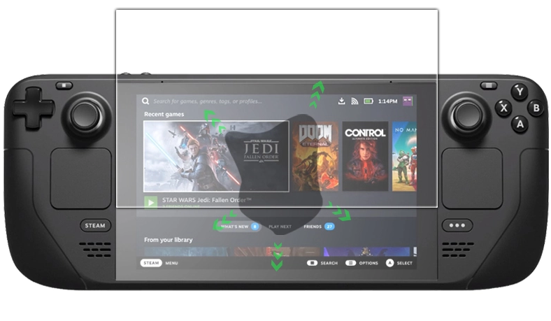 Panssarilasi Steam Deck