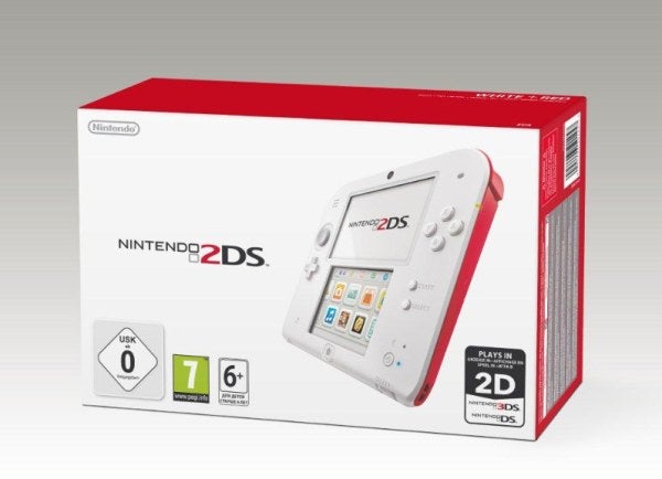Nintendo 2DS punavalkea (k&auml;ytetty)