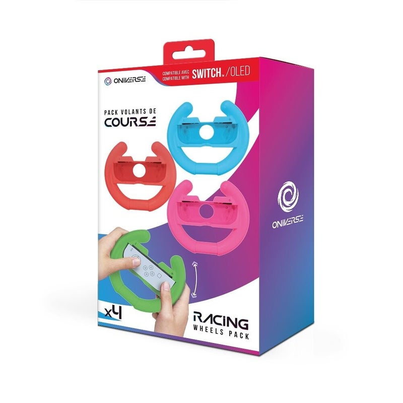 ONIVERSE Pack of 4 Racing wheel controller holders - Blue/Red/Green/Pink