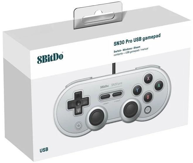 8BitDo SN30 Pro USB -peliohjain Harmaa